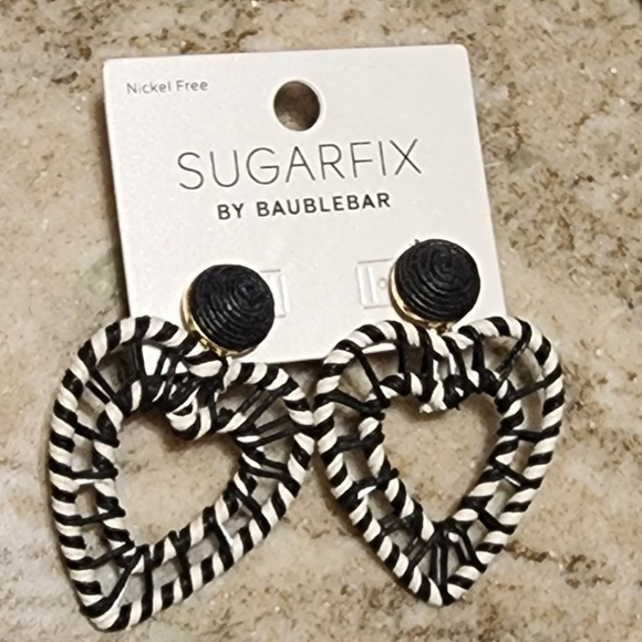 BaubleBar Jewelry - Black & White Hearts Earrings